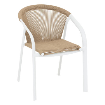 Fauteuil empilable Riu miel / blanc Hespéride - Le Dépôt Bailleul