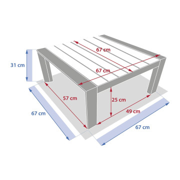 Table basse Evasion 65 x 65 cm honey / graphite Hespéride - Le Dépôt Bailleul