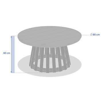 Table basse D80 ronde Osuna acacia Hespéride - Le Dépôt Bailleul