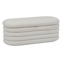 Banc coffre bouclette blanc Giulia Atmosphera - Le Dépôt Bailleul