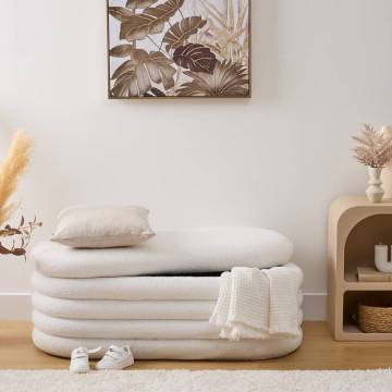 Banc coffre bouclette blanc Giulia Atmosphera - Le Dépôt Bailleul