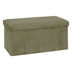 Pouf pliant double Arum côtelé 76 x 38 cm kaki Atmosphera - Le Dépôt Bailleul