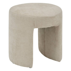 Pouf Jin D38 cm tissu beige Atmosphera - Le Dépôt Bailleul