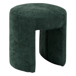 Pouf Jin D38 cm tissu vert cèdre Atmosphera - Le Dépôt Bailleul