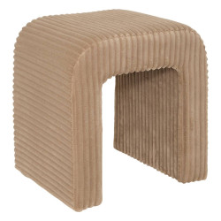 Pouf velours côtelé Sevi beige Atmosphera - Le Dépôt Bailleul