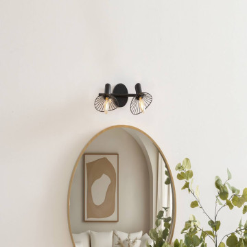 Applique 2 lampes Adelia métal noir Atmosphera - Le Dépôt Bailleul