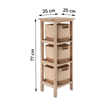 Chiffonnier 3 paniers beige/naturel PM - Le Dépôt Bailleul
