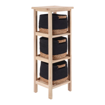 Chiffonnier 3 paniers noir/naturel PM - Le Dépôt Bailleul