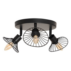 Plafonnier 3 lampes Adelia métal noir Atmophera - Le Dépôt Bailleul