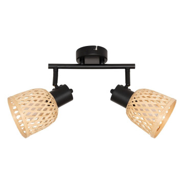 Applique 2 lampes Lio métal et bambou Atmosphera - Le Dépôt Bailleul