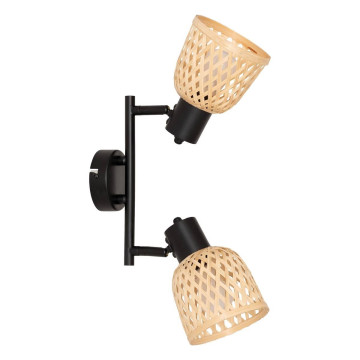 Applique 2 lampes Lio métal et bambou Atmosphera - Le Dépôt Bailleul