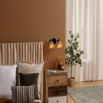 Applique 2 lampes Myha métal et corde Atmosphera - Le Dépôt Bailleul