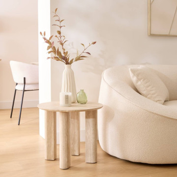 Table café Anaya D50,5 cm MDF effet travertin Atmosphera - Le Dépôt Bailleul
