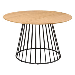 Table ronde 120 cm Rayo placage frêne Atmosphera - Le Dépôt Bailleul
