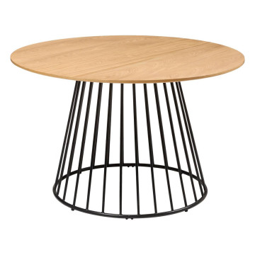 Table ronde 120 cm Rayo placage frêne Atmosphera - Le Dépôt Bailleul