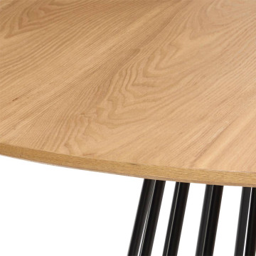 Table ronde 120 cm Rayo placage frêne Atmosphera - Le Dépôt Bailleul