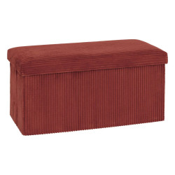 Pouf pliant double Arum côtelé 76 x 38 cm ambre Atmosphera - Le Dépôt Bailleul