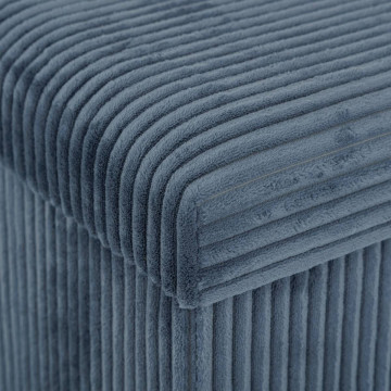 Pouf pliant double Arum côtelé 76 x 38 cm bleu encre Atmosphera - Le Dépôt Bailleul