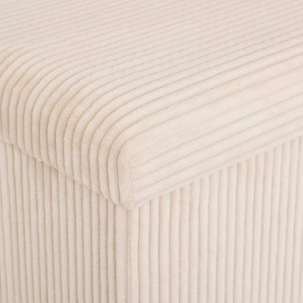 Pouf pliant double Arum côtelé 76 x 38 cm ivoire Atmosphera - Le Dépôt Bailleul