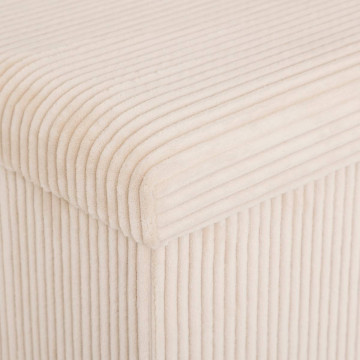 Pouf pliant double Arum côtelé 76 x 38 cm ivoire Atmosphera - Le Dépôt Bailleul