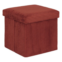 Pouf pliant Arum côtelé 38 x 38 cm ambre Atmosphera - Le Dépôt Bailleul