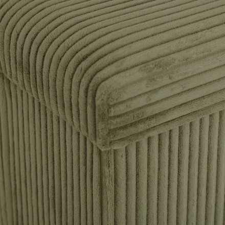 Pouf pliant Arum côtelé 38 x 38 cm kaki Atmosphera - Le Dépôt Bailleul