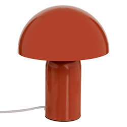 Lampe champignon H24,5 cm Lito métal terracotta Atmosphera - Le Dépôt Bailleul