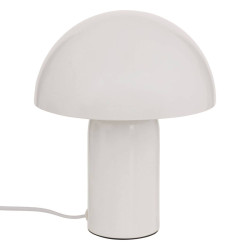 Lampe champignon H24,5 cm Lito métal blanc Atmosphera - Le Dépôt Bailleul