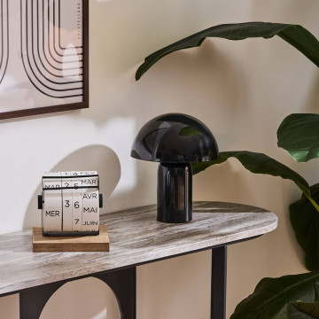 Lampe champignon H24,5 cm Lito métal noir Atmosphera - Le Dépôt Bailleul