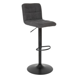 Tabouret de bar ajustable Delek tissu gris Atmosphera - Le Dépôt Bailleul