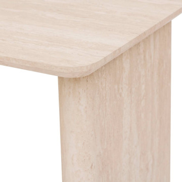 Table haute bar Anaya 120 cm MDF effet travertin Atmosphera - Le Dépôt Bailleul