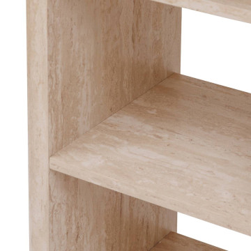 Table haute bar Anaya 120 cm MDF effet travertin Atmosphera - Le Dépôt Bailleul