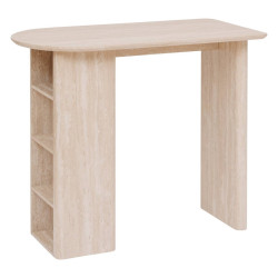 Table haute bar Anaya 120 cm MDF effet travertin Atmosphera - Le Dépôt Bailleul