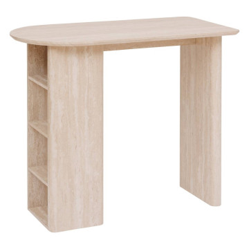 Table haute bar Anaya 120 cm MDF effet travertin Atmosphera - Le Dépôt Bailleul