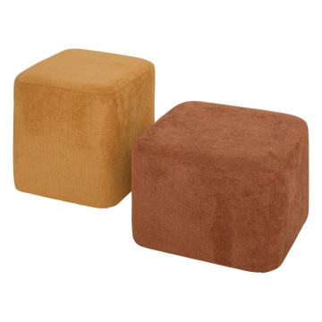 Pouf 2 en 1 Doki ambre et ocre Atmosphera - Le Dépôt Bailleul
