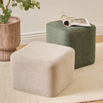 Pouf 2 en 1 Doki gris et vert Atmosphera - Le Dépôt Bailleul