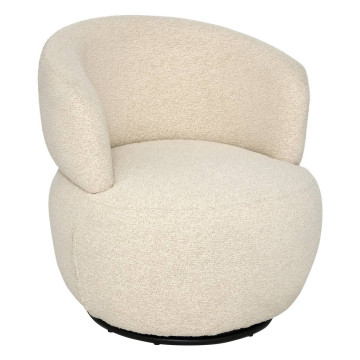 Fauteuil pivotant bouclette beige Sileo Atmosphera - Le Dépôt Bailleul