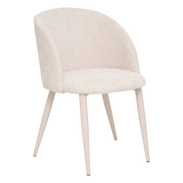 Chaise Céleste bouclette beige pieds métal beige Atmosphera - Le Dépôt Bailleul