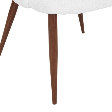 Chaise Céleste bouclette ivoire pieds métal effet noyer Atmosphera - Le Dépôt Bailleul