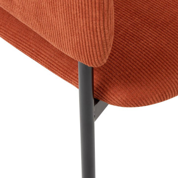 Fauteuil repas velours côtelé ambre Solea Atmosphera - Le Dépôt Bailleul