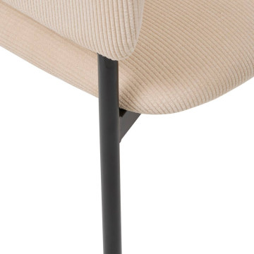 Fauteuil repas velours côtelé beige Solea Atmosphera- Le Dépôt Bailleul
