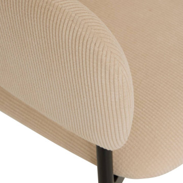 Fauteuil repas velours côtelé beige Solea Atmosphera- Le Dépôt Bailleul
