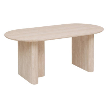 Table à manger 180 x 90 cm Anaya MDF effet travertin Atmosphera - Le Dépôt Bailleul