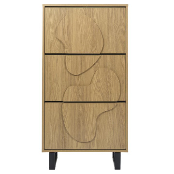 Meuble à chaussures 3 abattants Calypso pieds métal - Le Dépôt Bailleul