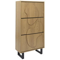 Meuble à chaussures 3 abattants Calypso pieds métal - Le Dépôt Bailleul