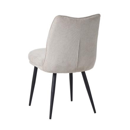 Chaise Louise tissu beige pieds métal Takasit - Le Dépôt Bailleul
