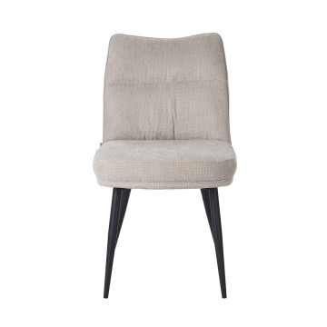 Chaise Louise tissu beige pieds métal Takasit - Le Dépôt Bailleul