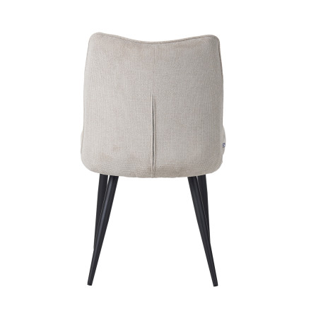 Chaise Louise tissu beige pieds métal Takasit - Le Dépôt Bailleul