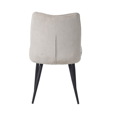 Chaise Louise tissu beige pieds métal Takasit - Le Dépôt Bailleul