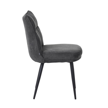 Chaise Louise tissu gris pieds métal Takasit - Le Dépôt Bailleul